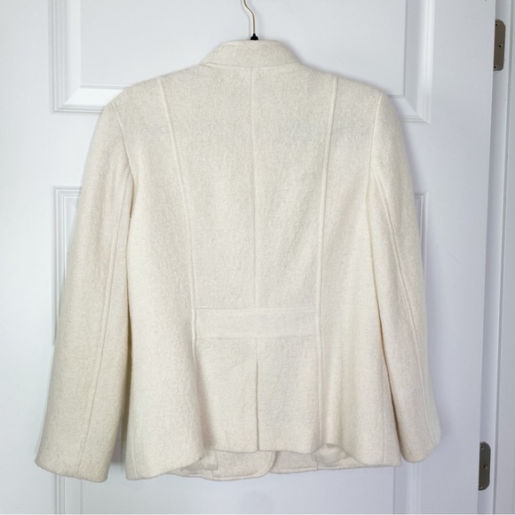 Talbots Wool Blend Blazer Button Front Mock Collar Ivory Women’s Size 4 - Picture 4 of 7